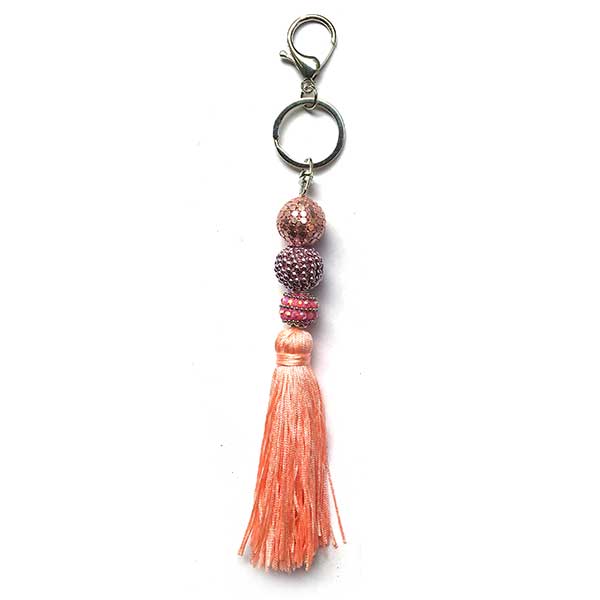 Jewellery Beading Kit Key Bag Charm - Pink