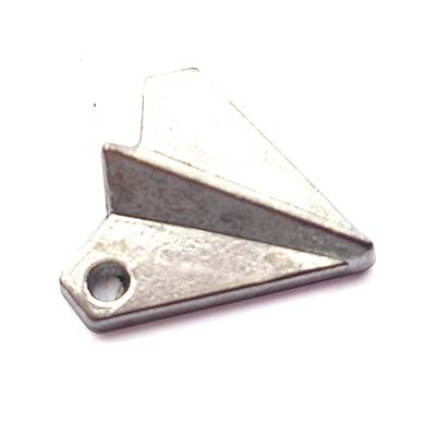 Cast Metal Charm Airplane Paper Looking 18x17x4mm (10) Antique Silver