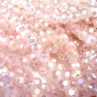 Imperial Crystal Bead Round Facetted 8mm (32) Opaque Pink AB