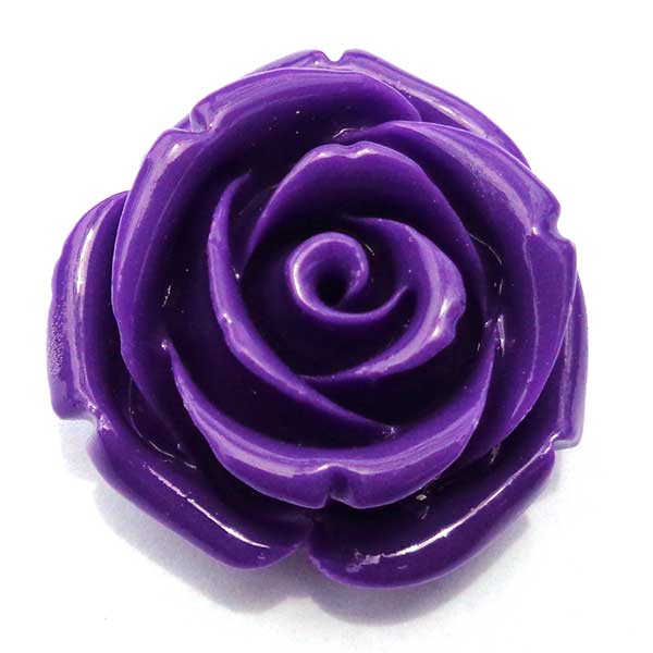 Coral Beads Synthetic Carved Flowers Roses 25mm (1) Purple