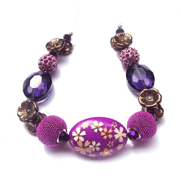 Bohemian Bead Strands Mixed Beads 099 Purple