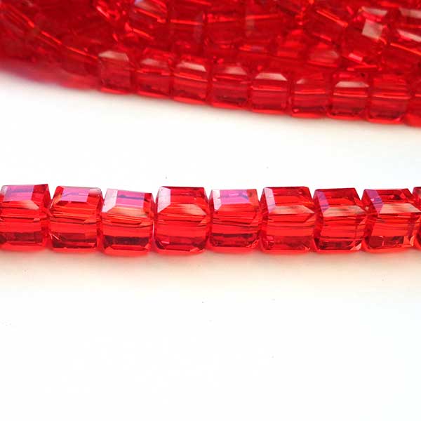 Imperial Crystal Bead Cube 8x8x8mm (40) Red