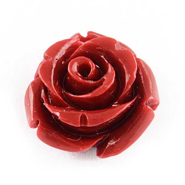 Coral Beads Synthetic Carved Flowers Roses 12x9mm (10) Red