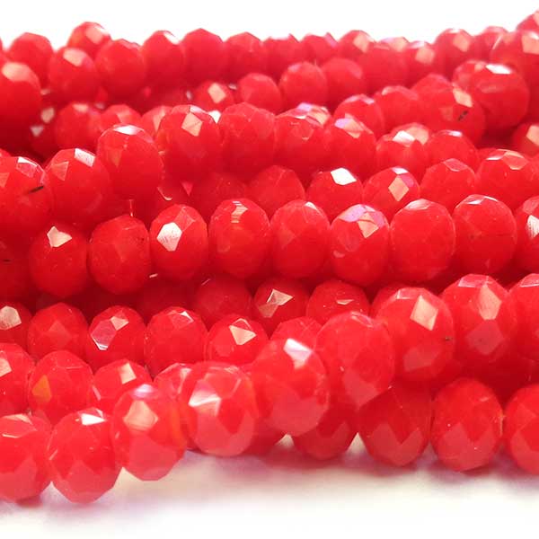 Imperial Crystal Bead Rondelle 4x6mm (95) Opaque Red Bright