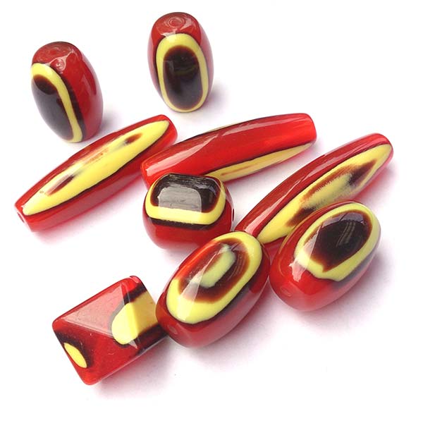 Acrylic Resin Beads Chunky Beads Red Yellow