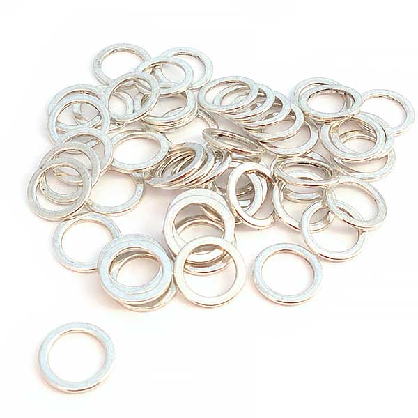 Cast Metal Ring Plain Smooth 15mm (50) Antique Silver