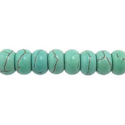 Turquoise Synthetic Beads Rondelle 8x5mm (80) Green Blue