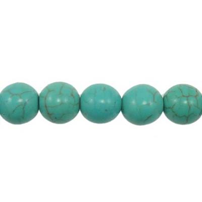 Turquoise Synthetic Beads Round 10mm (40) Green Blue