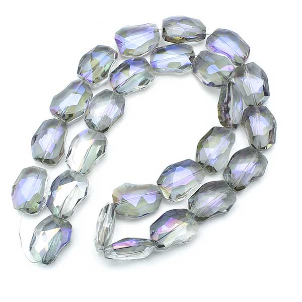 Imperial Crystal Beads Potato Facetted Large 26x20x11mm (4) Lt. Sapphire Crystal