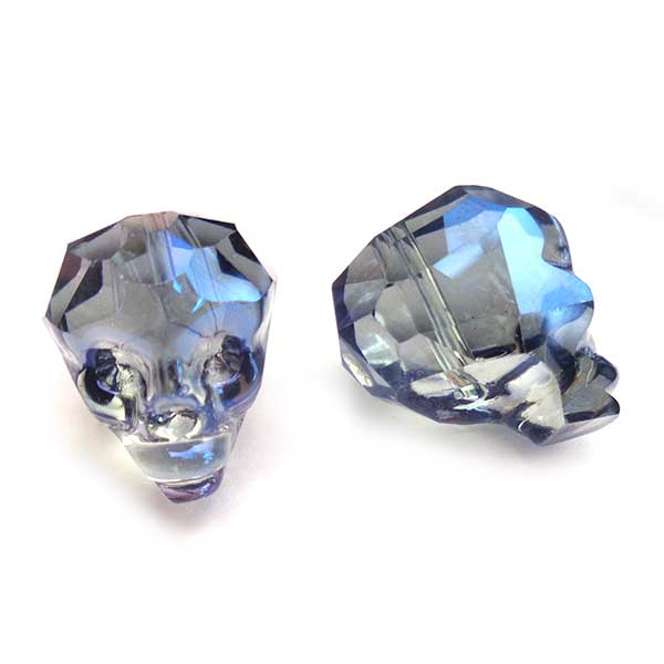 Imperial Crystal Bead Skulls 20mm (1) Iridescent Blue