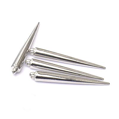 Acrylic Metal Coated Spikes 52x5mm (50) Silver Platinum