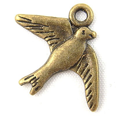 Cast Metal Charm Bird Swallow 17x22mm (10) Antique Bronze
