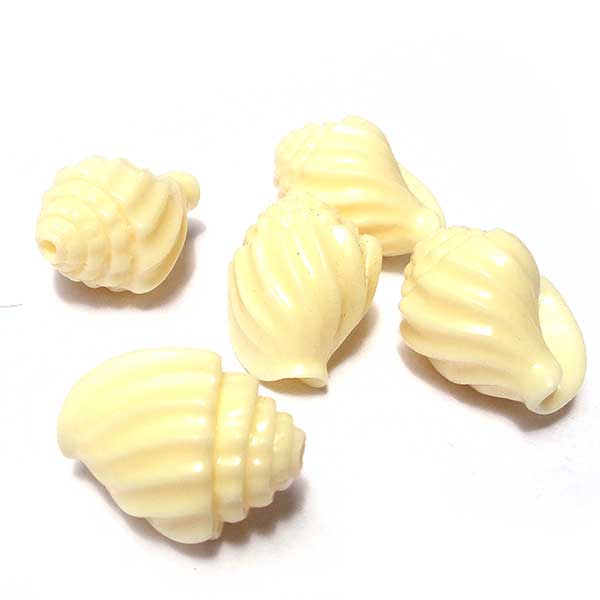 Coral Beads Synthetic Conch Shell 12x17x11mm (1) Cream