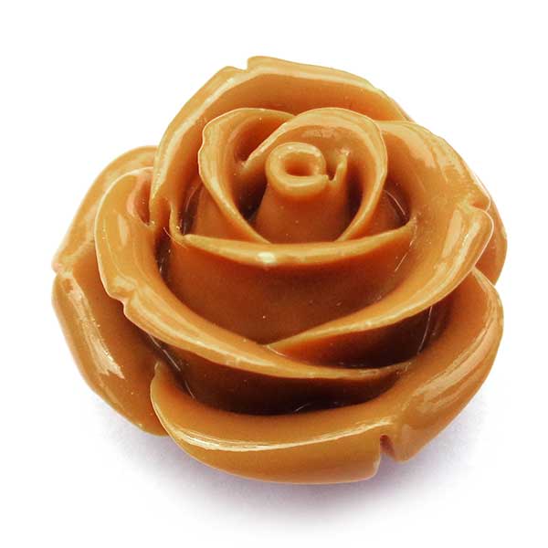 Coral Beads Synthetic Carved Flowers Roses 25mm (1) Topaz