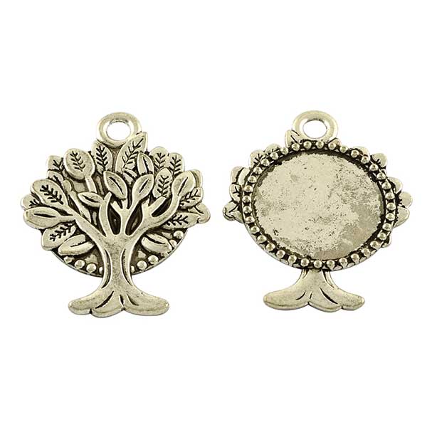 Setting Fits 30mm Round Cast Metal Tree (1) Antique Silver