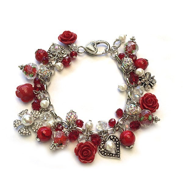 Jewellery Beading Kit Charm Bracelet Red Valentines