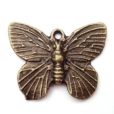 Cast Metal Charm Butterfly Vintage Small 18x14mm (10) Antique Bronze