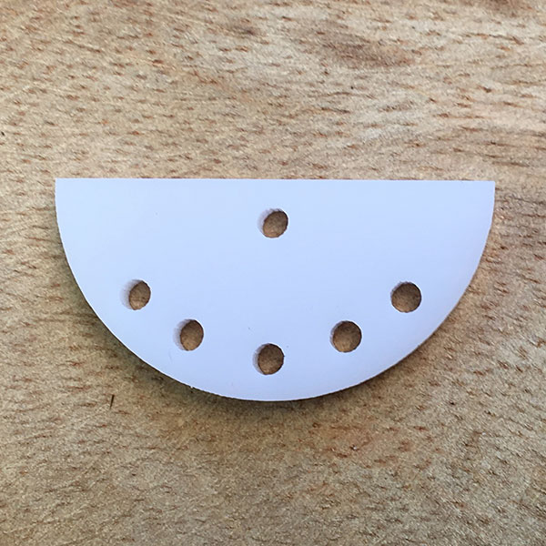 Jewellery Components Laser Cut Acrylic Moon 30x15mm (1) 1/5 Opaque White