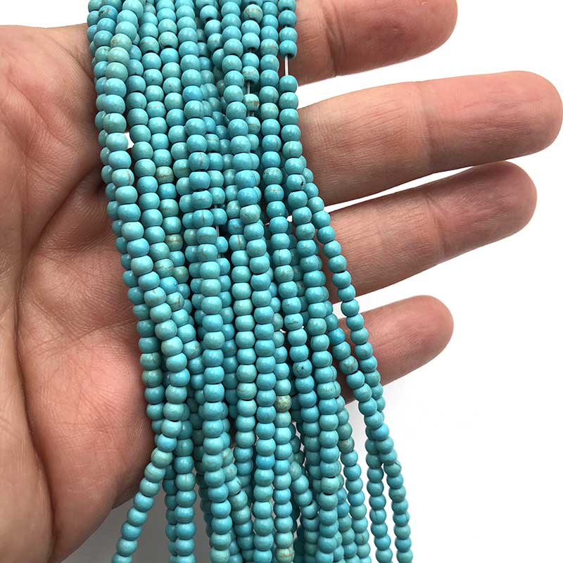 Turquoise Synthetic Beads Round 3mm (150) Green Blue