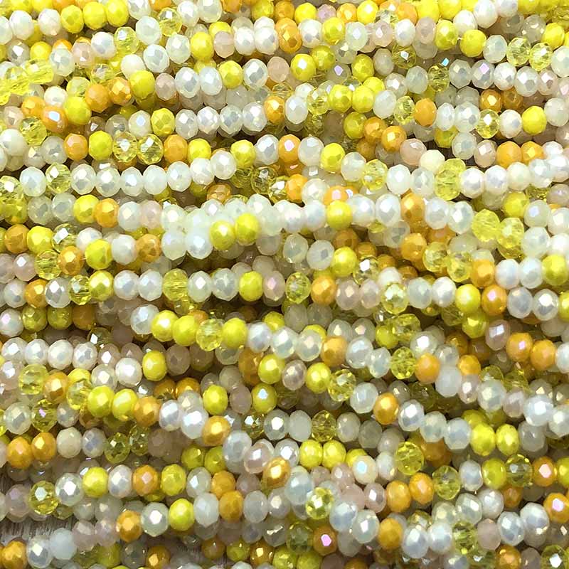 Imperial Crystal Bead Rondelle 2x3mm (180) Yellow Mix