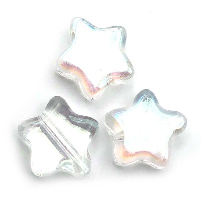 Glass Beads Star 9mm (78) Electroplate Crystal AB