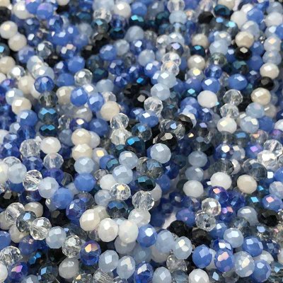 Imperial Crystal Bead Rondelle 4x6mm (95) Electroplated Mix Blue Sapphire