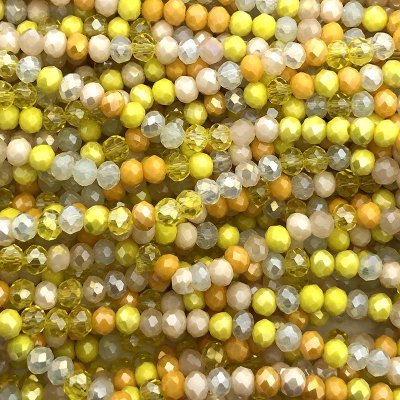 Imperial Crystal Bead Rondelle 3x4mm (130) Yellow Mix