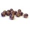 Kashmiri Style Beads Round 15mm (1) Style 012C Gold Dark Purple
