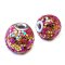 Kashmiri Style Beads Round Paillette Glitter 14mm (1) Style 00MIS-H Pink Gold