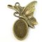 Setting Fits 14x10mm Oval Cast Metal Vertical Butterfly 23x29mm (10) Antique Bronze