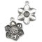 Cast Metal Pendant Flower Symbols Meditation 37x28mm (1) Antique Silver