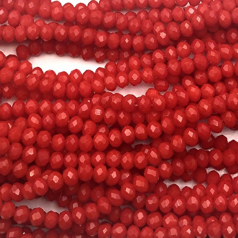 Imperial Crystal Bead Rondelle 3x4mm (120) Opaque Red Bright
