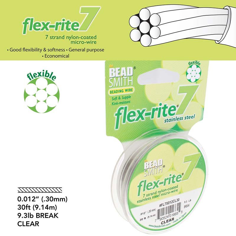 Flexrite 7 Strand Wire 018 - 0.45mm - 9 Metres Spool - Clear