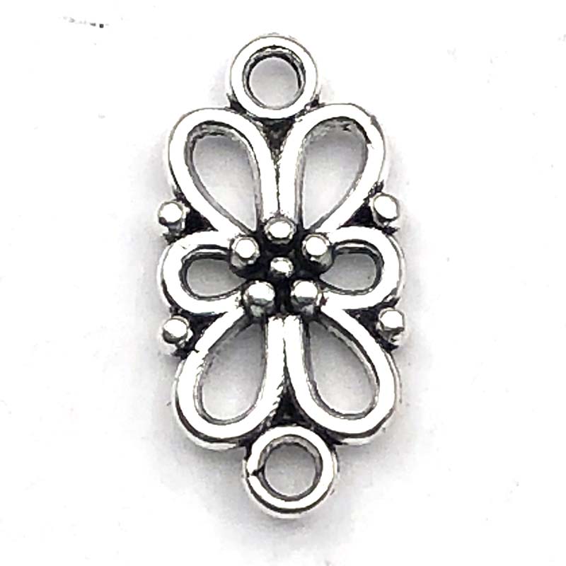 Cast Metal Charm/ Connector Filigree Small 16x8mm (50) Antique Silver