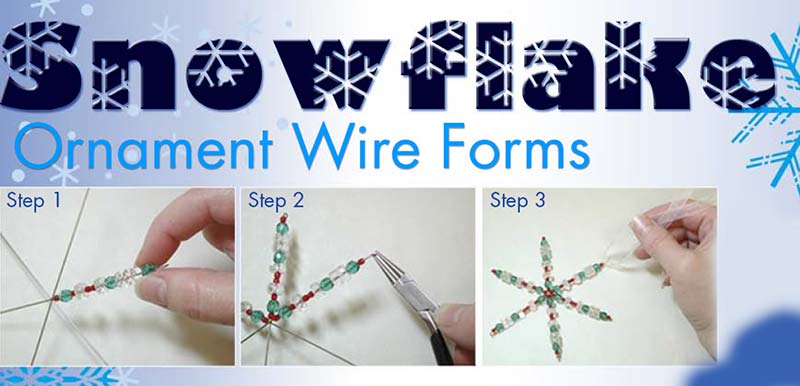 Snowflake Ornament Wire Form 6 inches 6 pieces