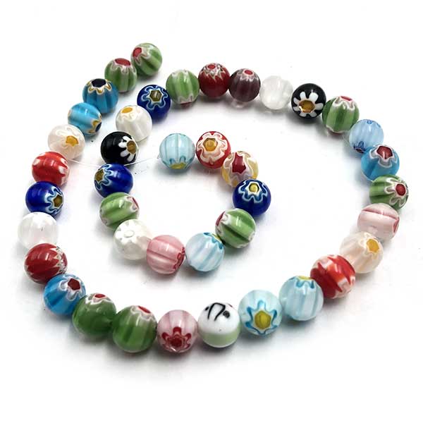 Millefiori Glass Beads Round 10mm Round (36) Mixed