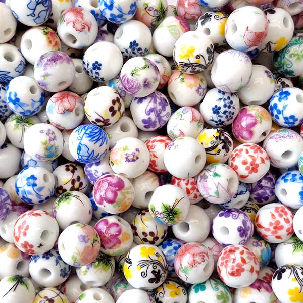 Porcelain Beads Round 6mm (20) Mixed
