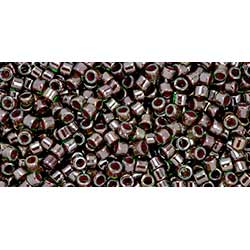 Japanese Toho Seed Beads Tube Treasure #1 11/0 Cylinder Brick-Lined Lt Peridot