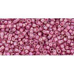 Japanese Toho Seed Beads Tube Treasure #1 11/0 Cylinder Bubble Gum-Lined Lt Amethyst Rainbow
