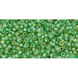 Japanese Toho Seed Beads Tube Treasure #1 11/0 Cylinder Clover-Lined Lt Jonquil Rainbow