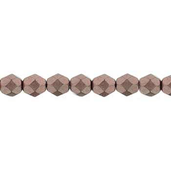 Czech Faceted Round Firepolished Glass Beads 6mm (25) ColorTrends: Saturated Metallic Butterum