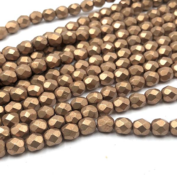 Czech Faceted Round Firepolished Glass Beads 6mm (25) ColorTrends: Saturated Metallic Ceylon Yellow