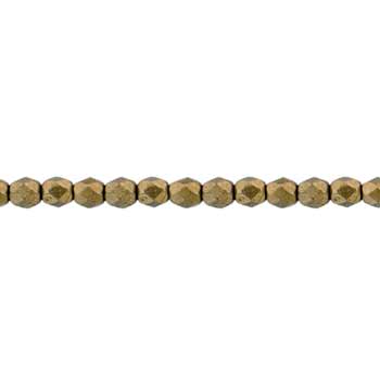 Czech Faceted Round Firepolished Glass Beads 4mm (50) ColorTrends: Saturated Metallic Emperador