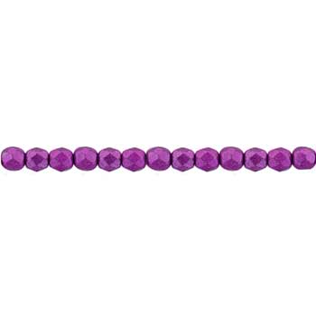 Czech Faceted Round Firepolished Glass Beads 4mm (50) ColorTrends: Saturated Metallic Spring Crocus