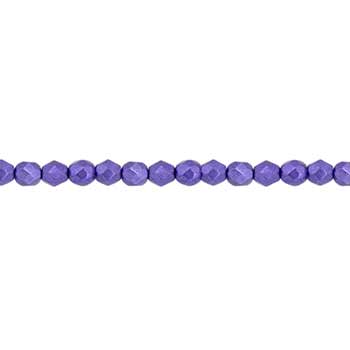 Czech Faceted Round Firepolished Glass Beads 4mm (50) ColorTrends: Saturated Metallic Ultra Violet