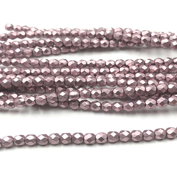 Czech Faceted Round Firepolished Glass Beads 4mm (50) ColorTrends: Sueded Gold Blackened Pearl