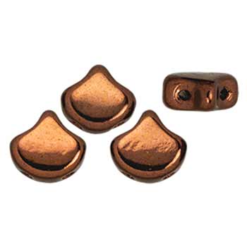 Matubo Ginkgo Leaf Bead 2-Hole Tube 7.5mm Dk Bronze PB399-87-LZ23980