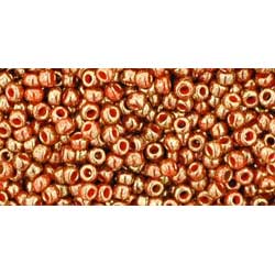 Japanese Toho Seed Beads Tube Round 11/0 Gilded Marble Orange TR-11-1707