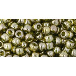 Japanese Toho Seed Beads Tube Round 6/0 Gold-Lustered Green Tea TR-06-457