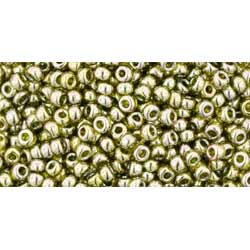 Japanese Toho Seed Beads Tube Round 11/0 Gold-Lustered Green Tea TR-11-457